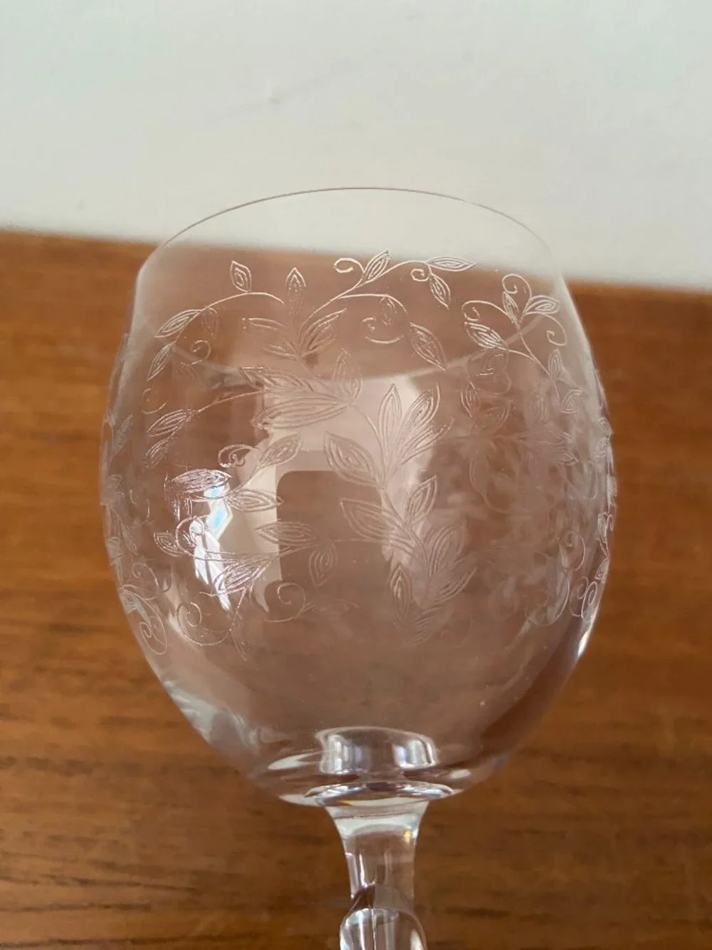 NEW Kilkenny Ireland APOLLO LEAF 240cc Crystal Wine Glasses Etched Set Of 6